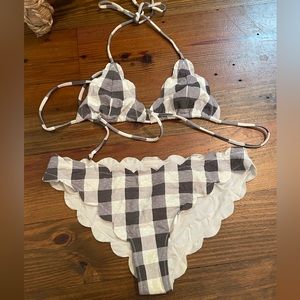 Marysia Grey Gingham Bikini - USED COND